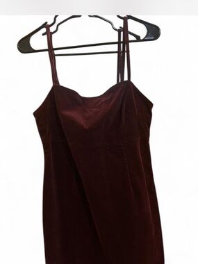 PacSun Burgundy Velvet Strap Dress with Spaghetti Straps size M